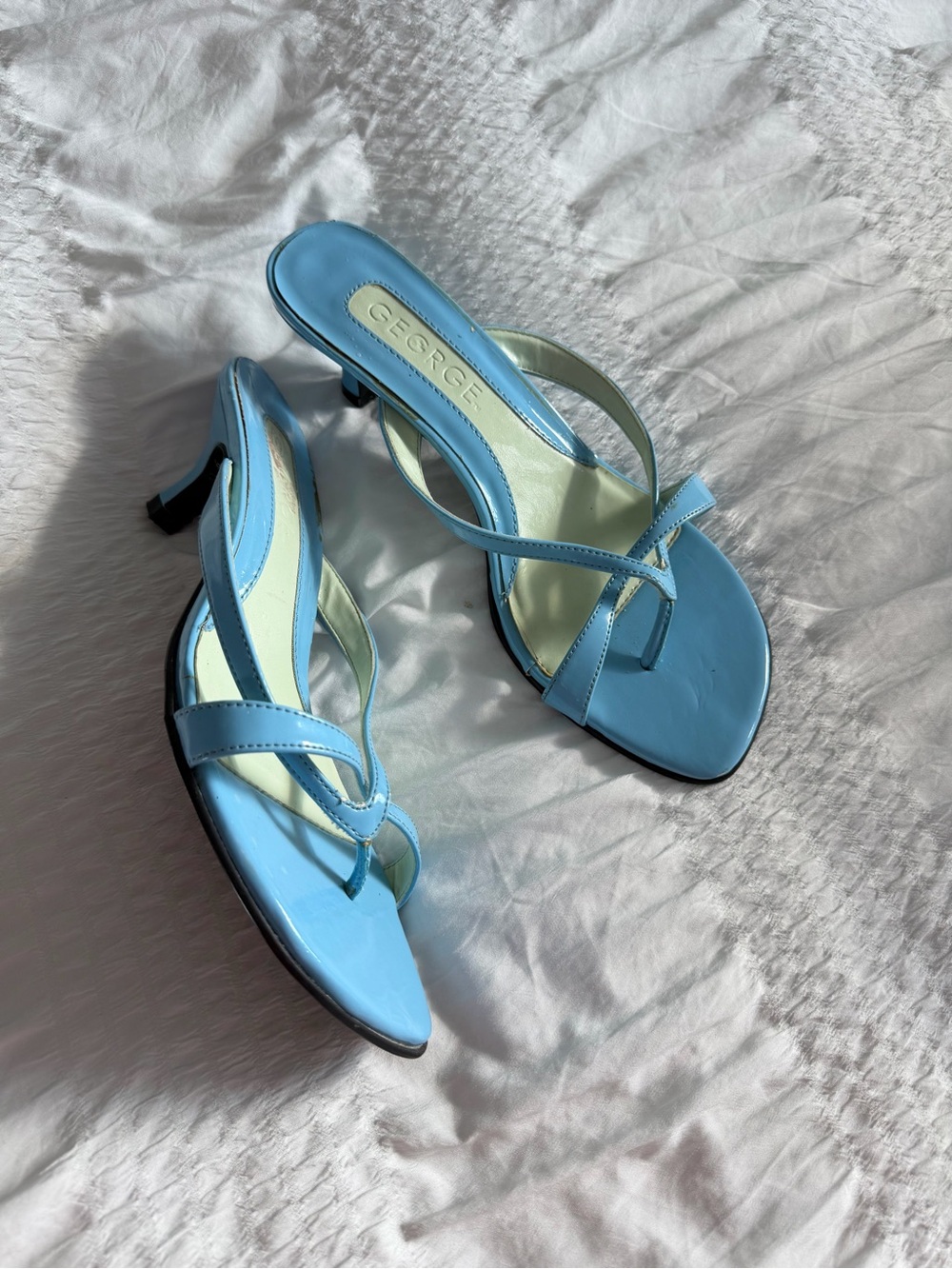 Vintage Blue George Kitten Heels